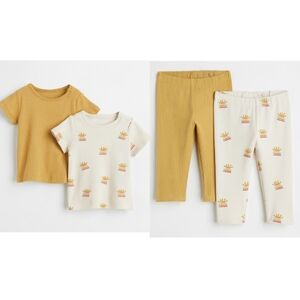 H&M Kids Matching Set Girl Boy 3T Ribbed Shirt Legging Pants Set Organic Cotton